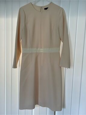 J. Crew Cream Long-Sleeve Sheath Dress